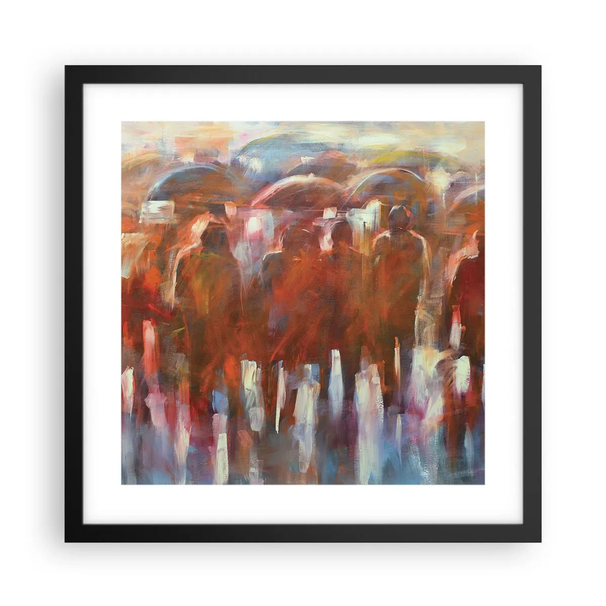 Poster în ramă neagră - Egali în ploaie și ceață - 40x40 cm