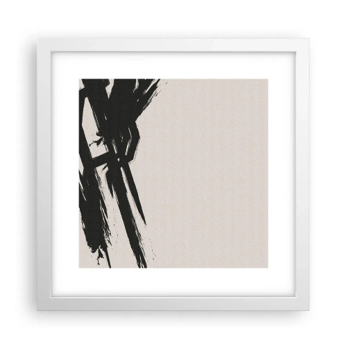 Poster în ramă albă - Un impuls de neoprit - 30x30 cm