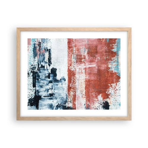 Poster în ramă de stejar deschis - Jumi-juma abstract - 50x40 cm