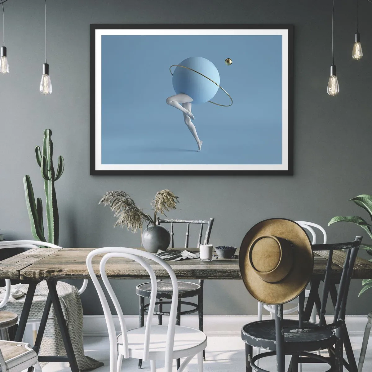 Poster în ramă neagră - Și planetele o iau razna - 70x50 cm