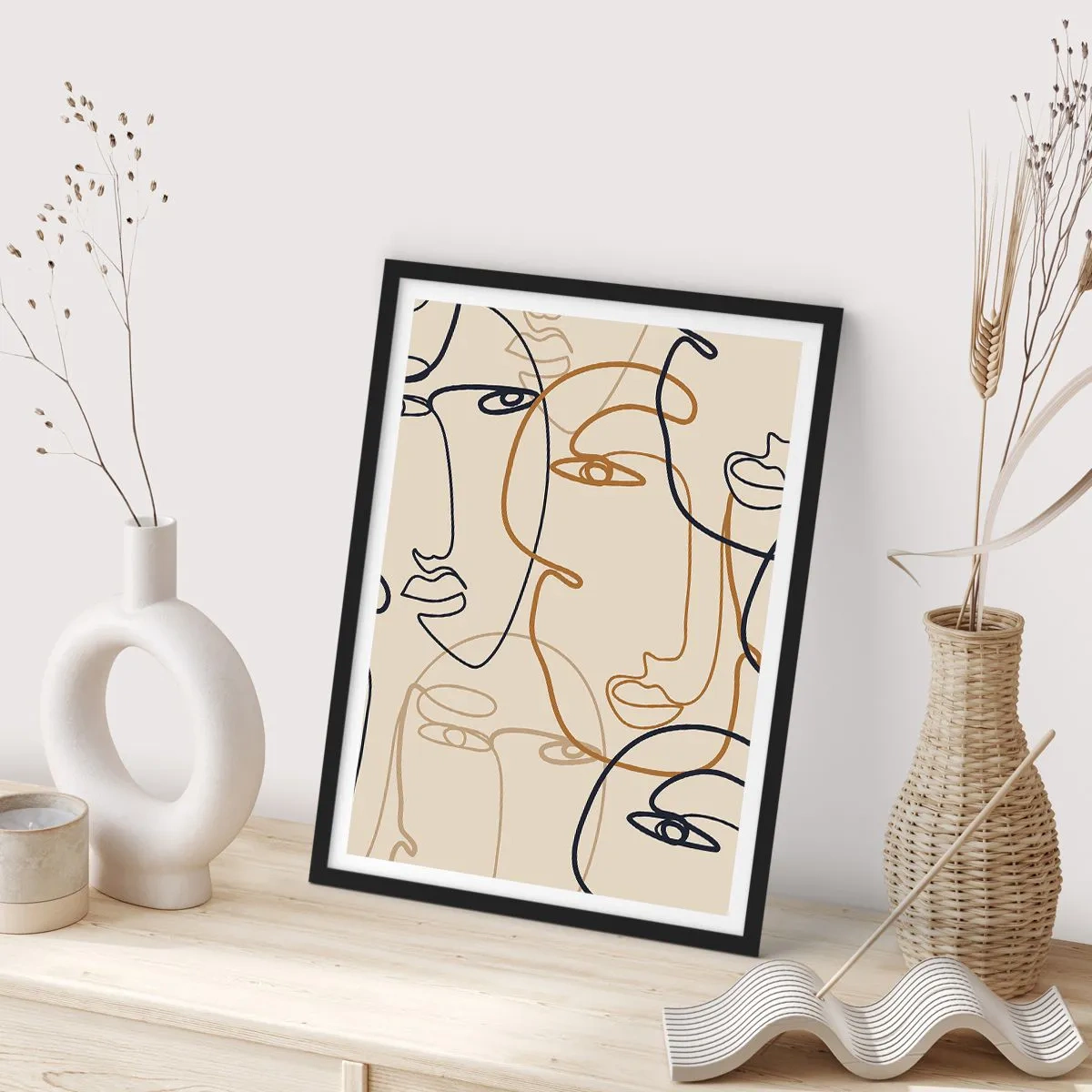 Poster în ramă neagră - Portret multiplicat - 61x91 cm