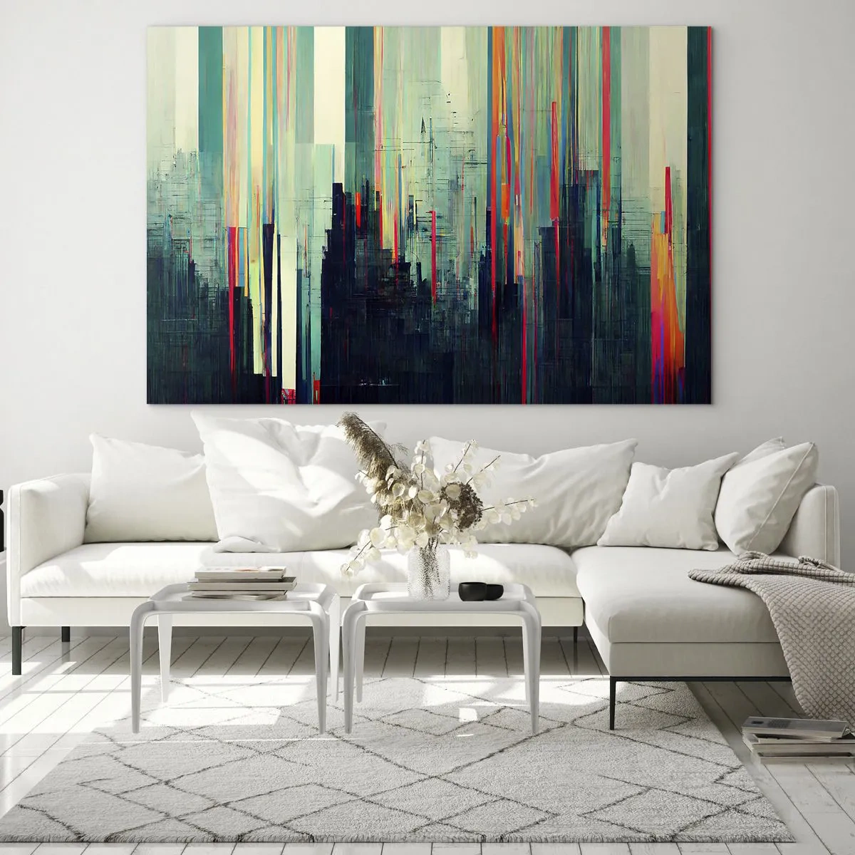 Tablou pe sticlă - Oraș futurist - 70x50 cm