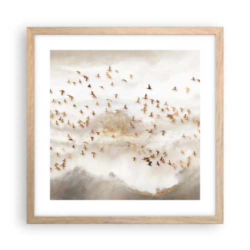 Poster în ramă de stejar deschis - A sosit timpul... - 40x40 cm