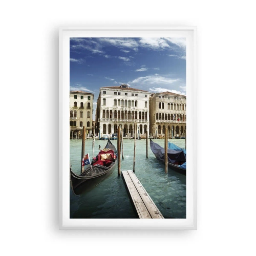 Poster în ramă albă - Palate în albastru - 61x91 cm