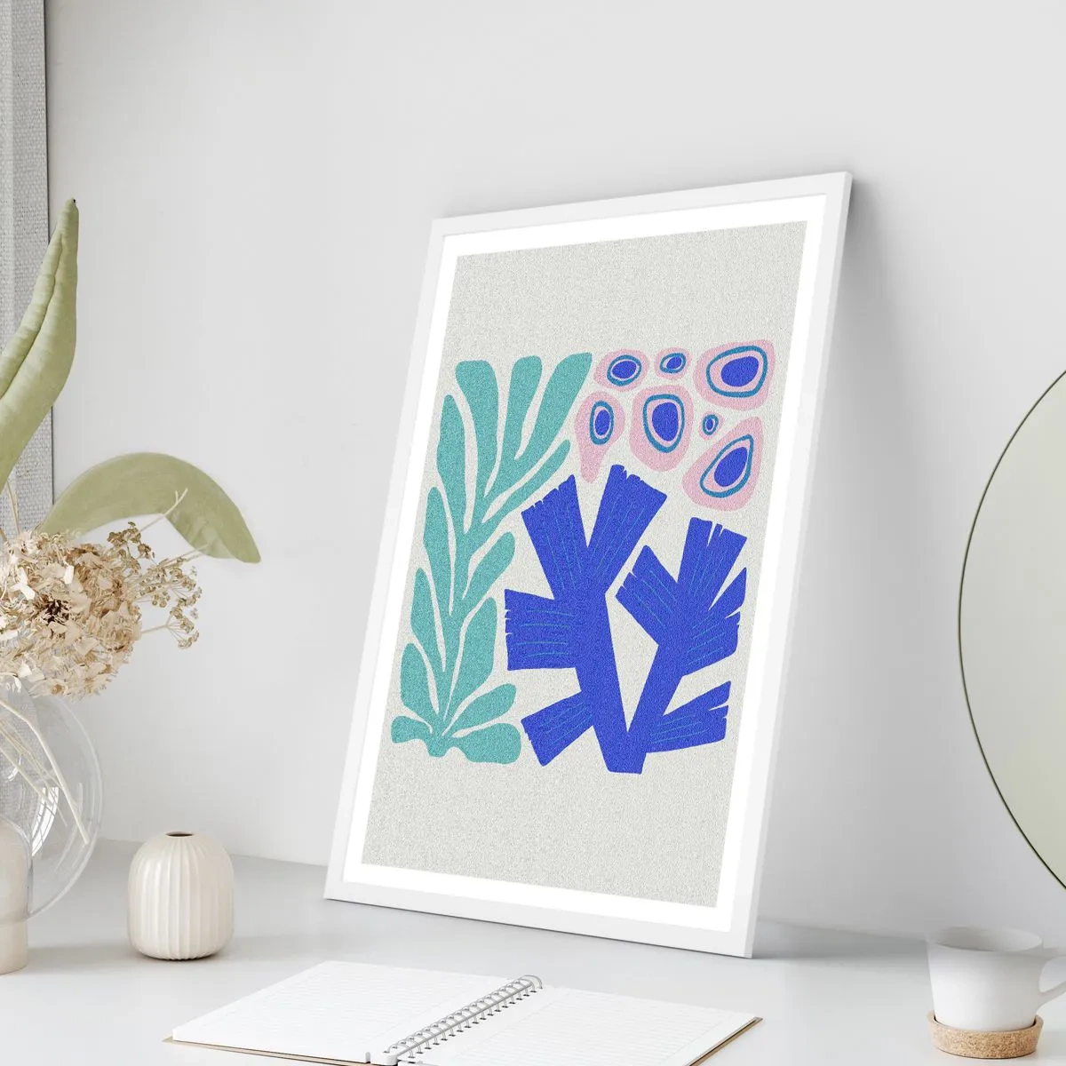 Poster în ramă albă - Grădină subacvatică - 70x100 cm