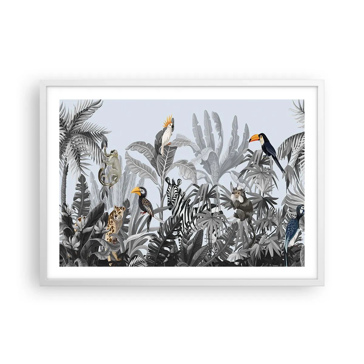 Poster în ramă albă - O fabulă africană - 70x50 cm
