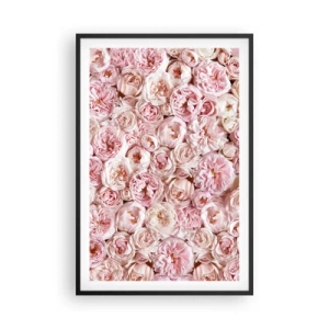 Poster în ramă neagră - Presărat cu trandafiri - 61x91 cm