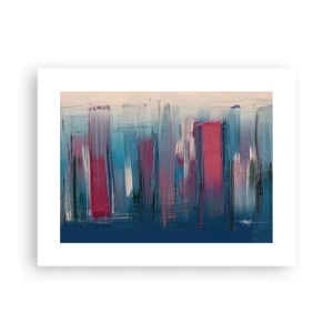 Poster - Compoziție verticală în albastru și roșu - 40x30 cm