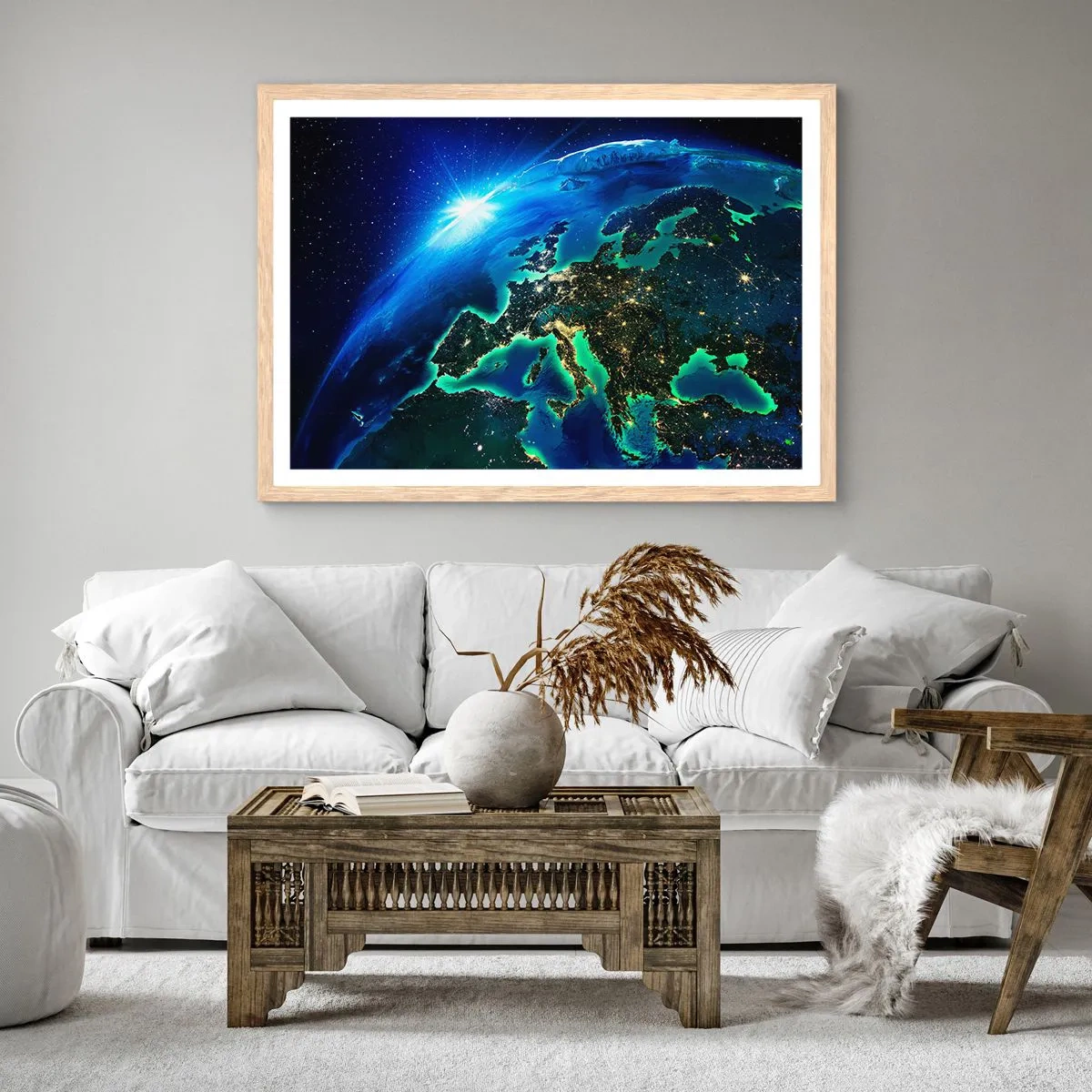 Poster în ramă de stejar deschis - O Europă scânteietoare - 70x50 cm