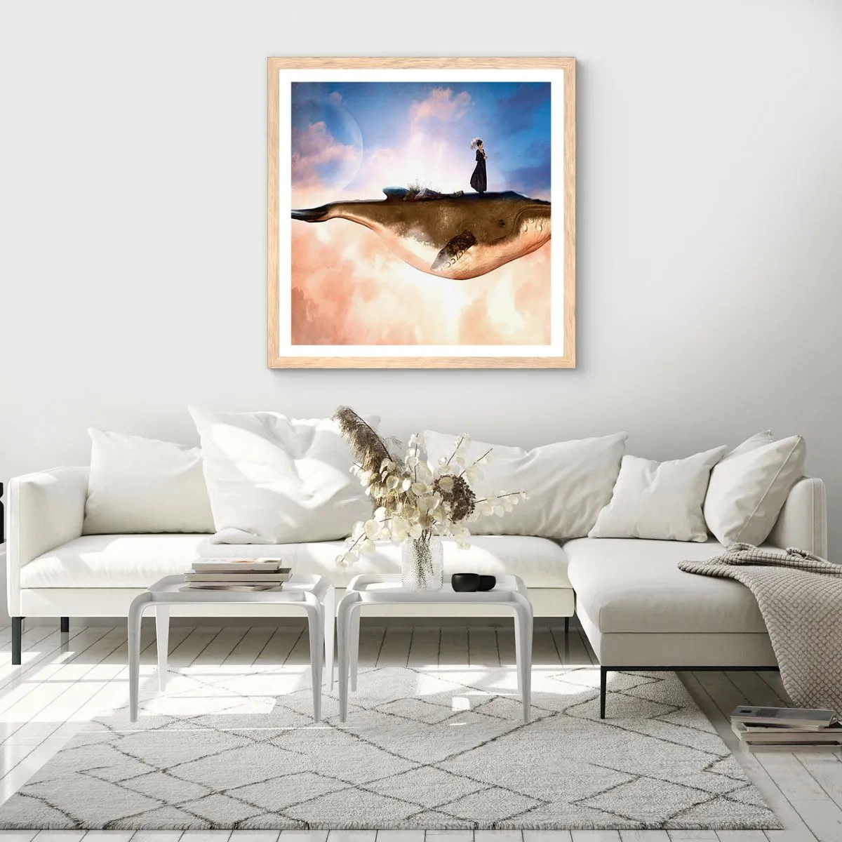 Poster în ramă de stejar deschis - O călătorie suprarealistă - 40x40 cm