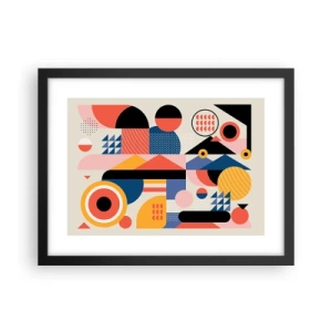 Poster în ramă neagră - Compoziție: joacă-te - 40x30 cm