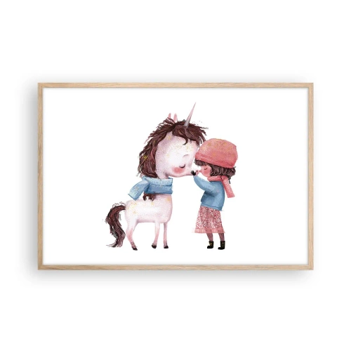 Poster în ramă de stejar deschis - O poveste de iarnă - 91x61 cm