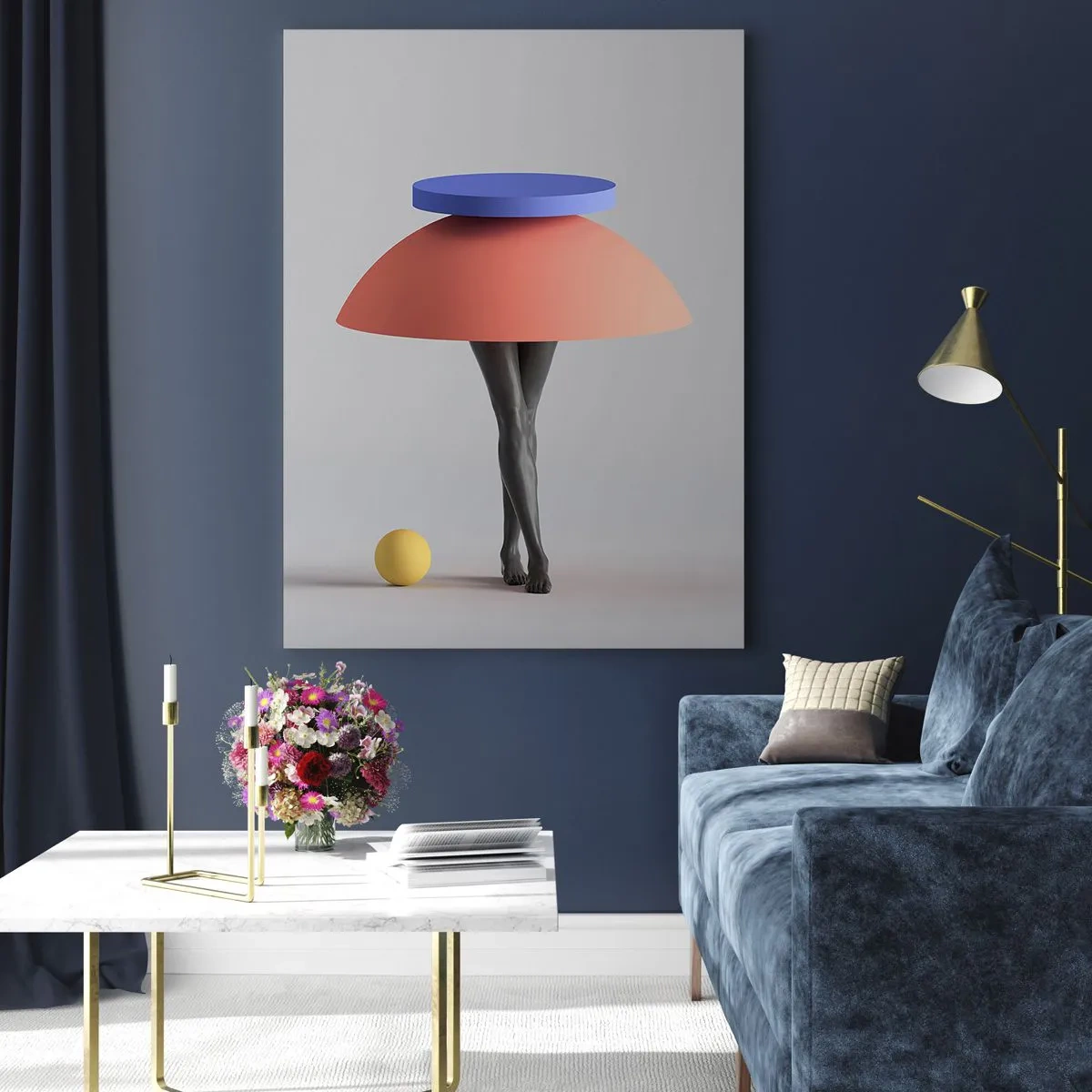 Tablou pe sticlă - Compoziție suprarealistă - 50x70 cm