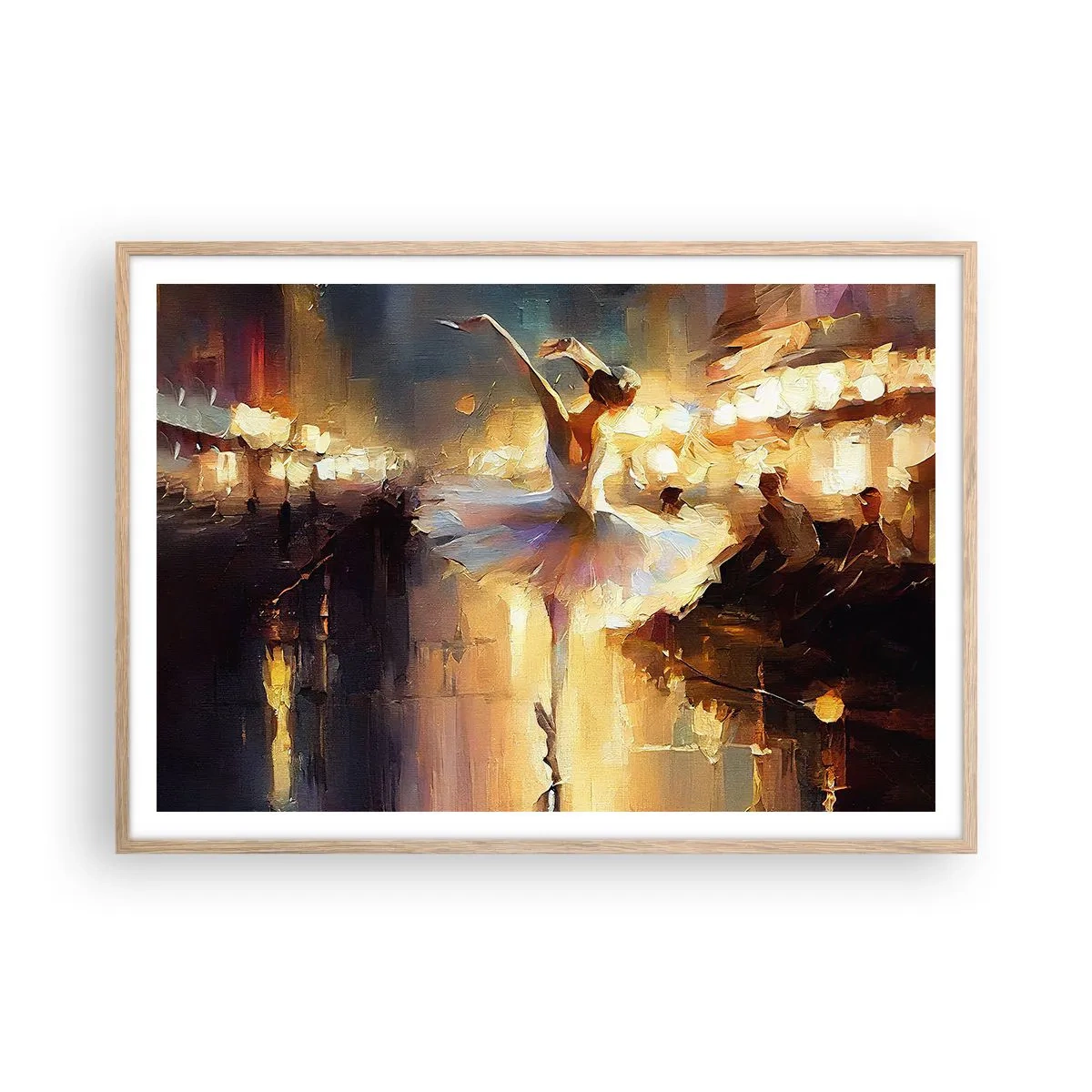 Poster în ramă de stejar deschis - Un miracol în stradă - 100x70 cm
