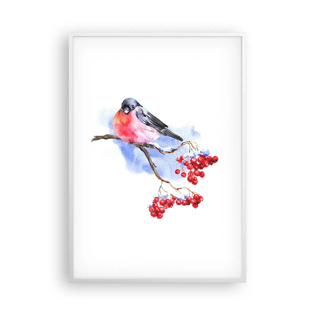 Poster în ramă albă - Iarna în culori - 70x100 cm