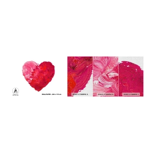 Mostră tapet Premium Canvas - All you need is love - Abstracția, Inima rosie, Simbol al iubirii - 100x30 cm
