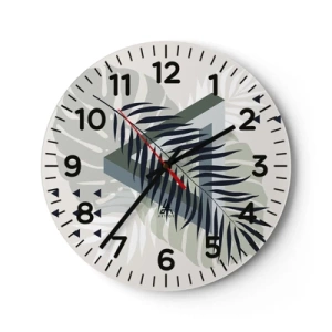 Ceas de perete - Ceas pe sticlă - Natura și geometria - două ordine? - 30x30 cm