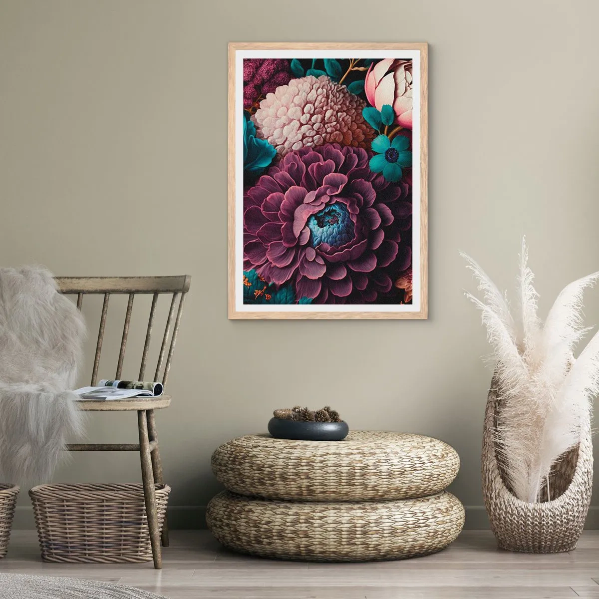 Poster în ramă de stejar deschis - Natura în abundență - 30x40 cm