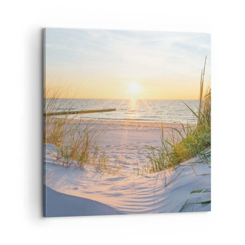 Tablou pe pânză - Zumzet de mare, o plajă sălbatică printre ierburi... - 60x60 cm