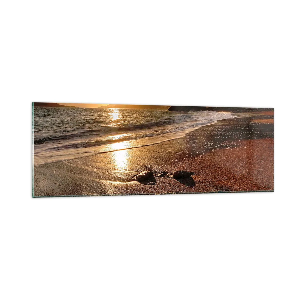 Tablou pe sticlă - Urmează soarele spre dealuri - 90x30 cm