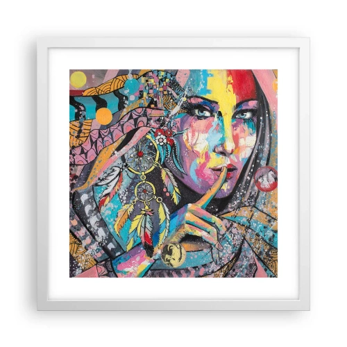 Poster în ramă albă - Taci până când înțelegi - 40x40 cm