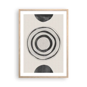 Poster în ramă de stejar deschis - Centrul cel mai important - 50x70 cm