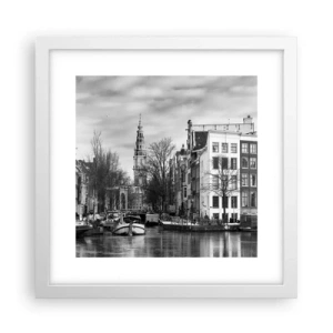 Poster în ramă albă - Amsterdam vibes - 30x30 cm