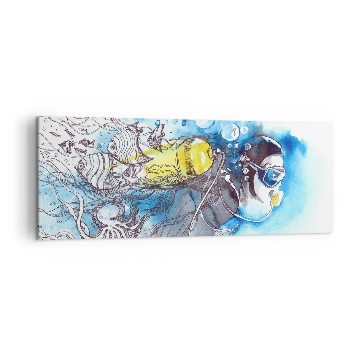 Tablou pe pânză - Marele albastru - 140x50 cm