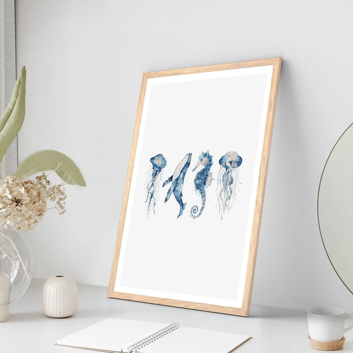 Poster în ramă de stejar deschis - Fauna marină sălbatică - 61x91 cm