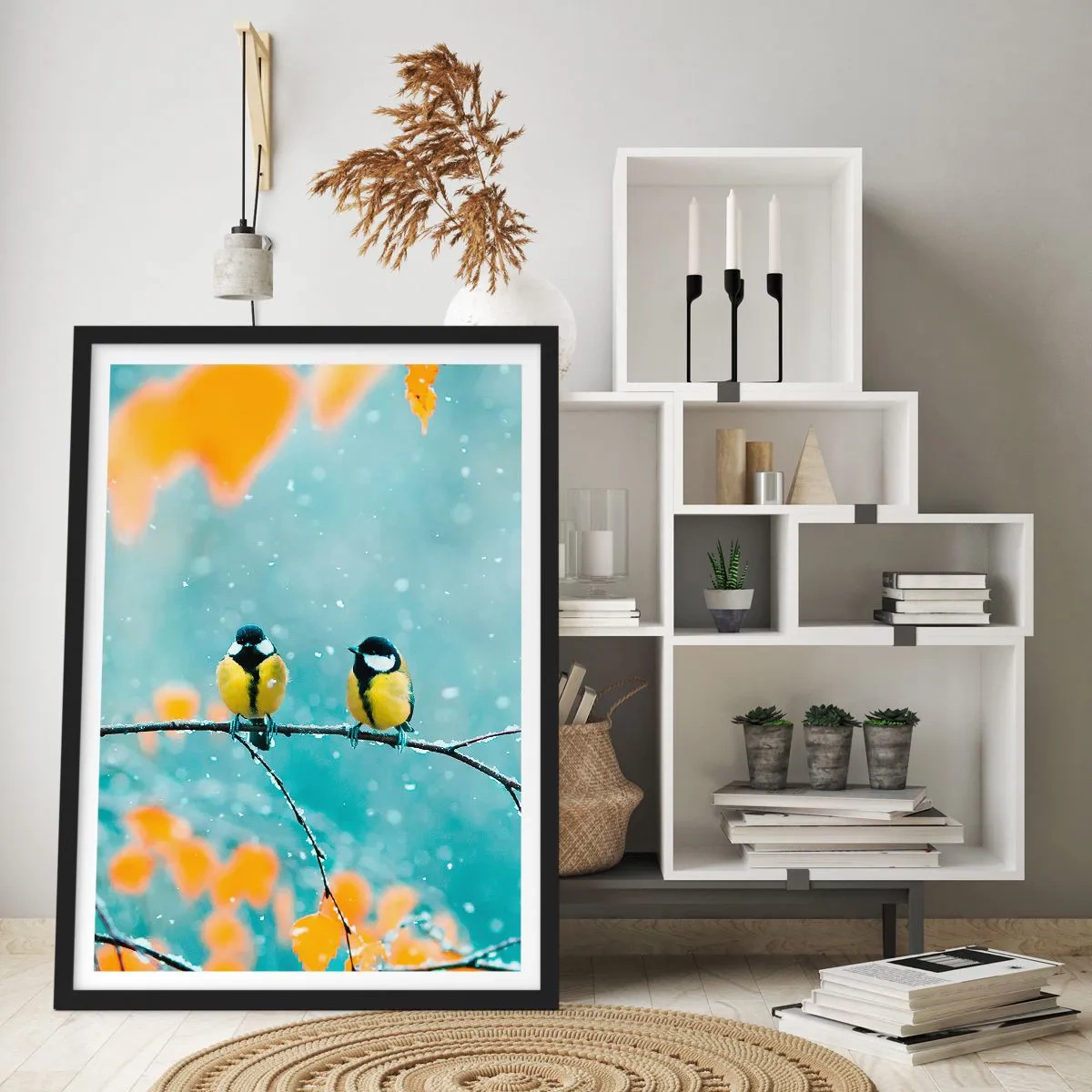 Poster în ramă neagră - Bârfele păsărilor - 40x50 cm