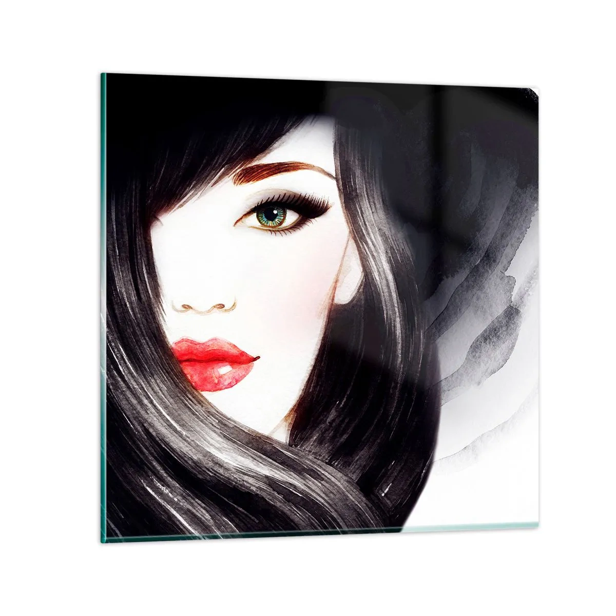 Tablou pe sticlă - Privirea de safir - 50x50 cm