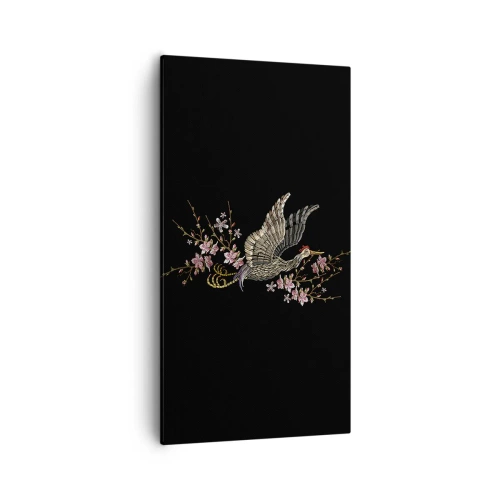 Tablou pe pânză - Pasăre exotică brodată - 55x100 cm