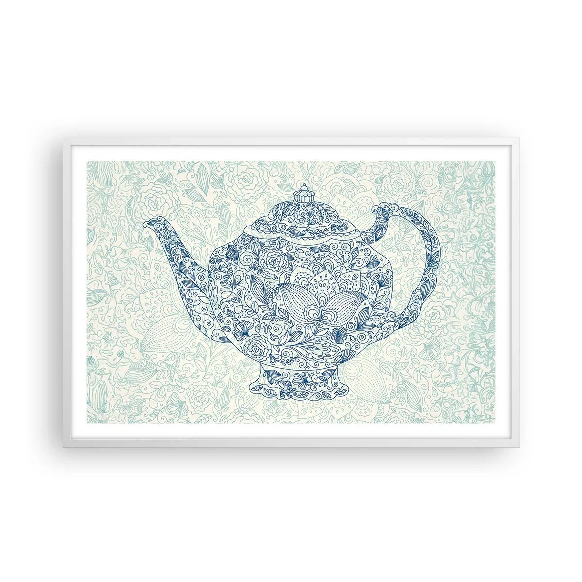 Poster în ramă albă - Farmecul ceaiului - 91x61 cm