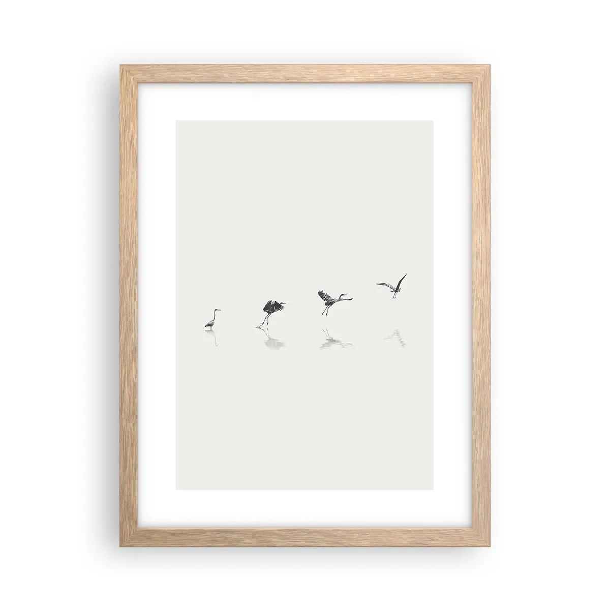 Poster în ramă de stejar deschis - Patru pași simpli - 30x40 cm