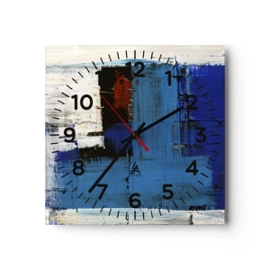 Ceas de perete - Ceas pe sticlă - Secretul albastru - 40x40 cm