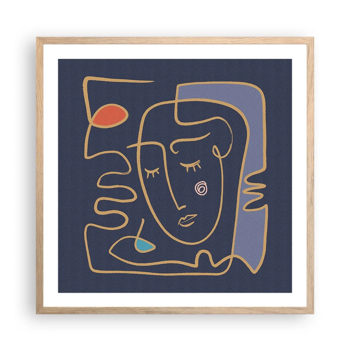 Poster în ramă de stejar deschis - În reverie - 60x60 cm