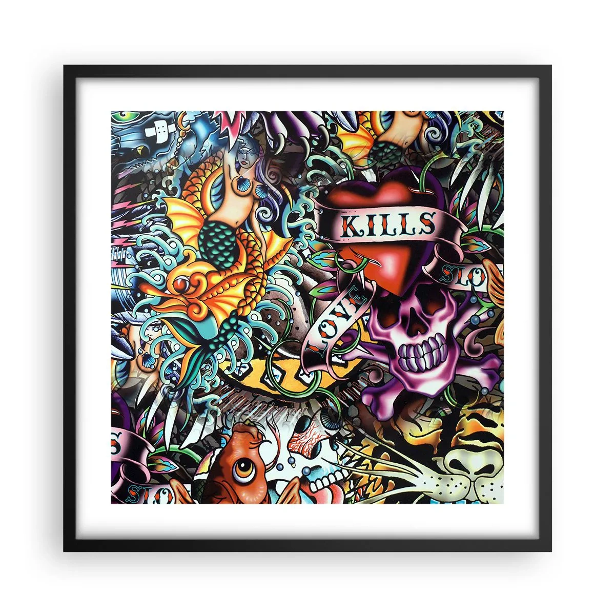 Poster în ramă neagră - Visul unui artist tatuator - 50x50 cm