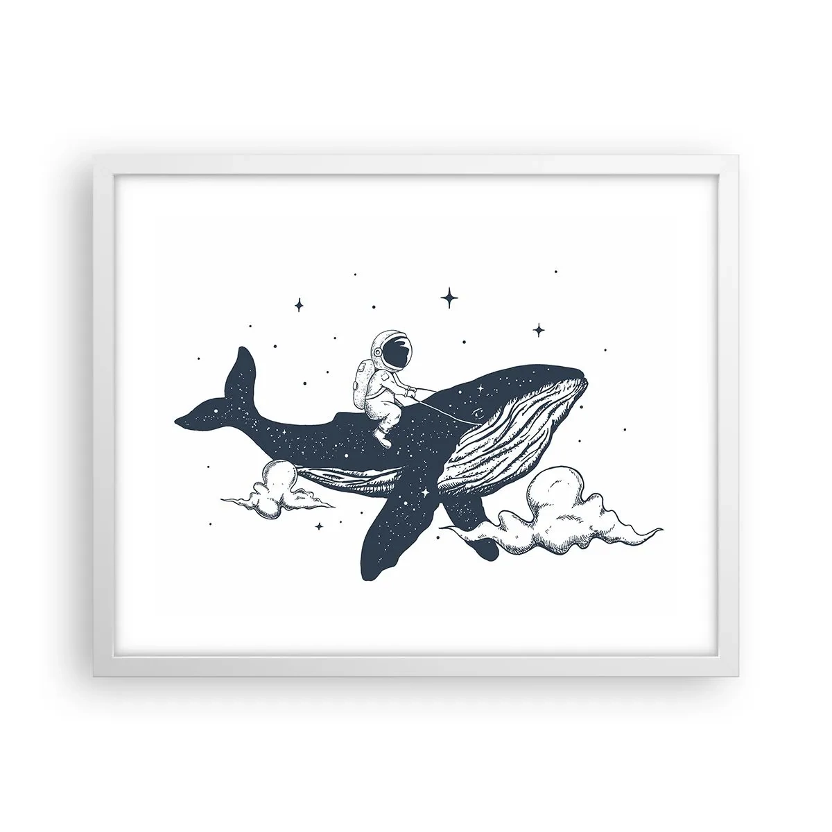 Poster în ramă albă - Aventura spațială - 50x40 cm