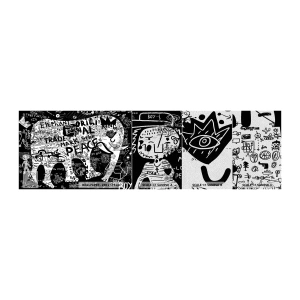 Mostră tapet Premium Sand - Lumea bogată a străzii - Graffiti, Bucată, Grafică - 100x30 cm