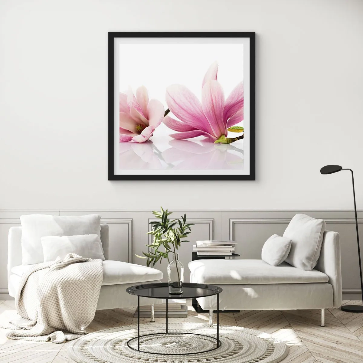 Poster în ramă neagră - Delicate ca o adiere de primăvară - 30x30 cm