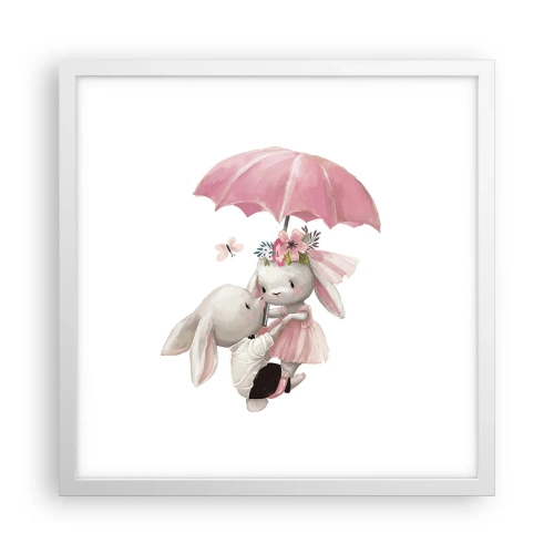 Poster în ramă albă - Pur și simplu dragoste - 40x40 cm