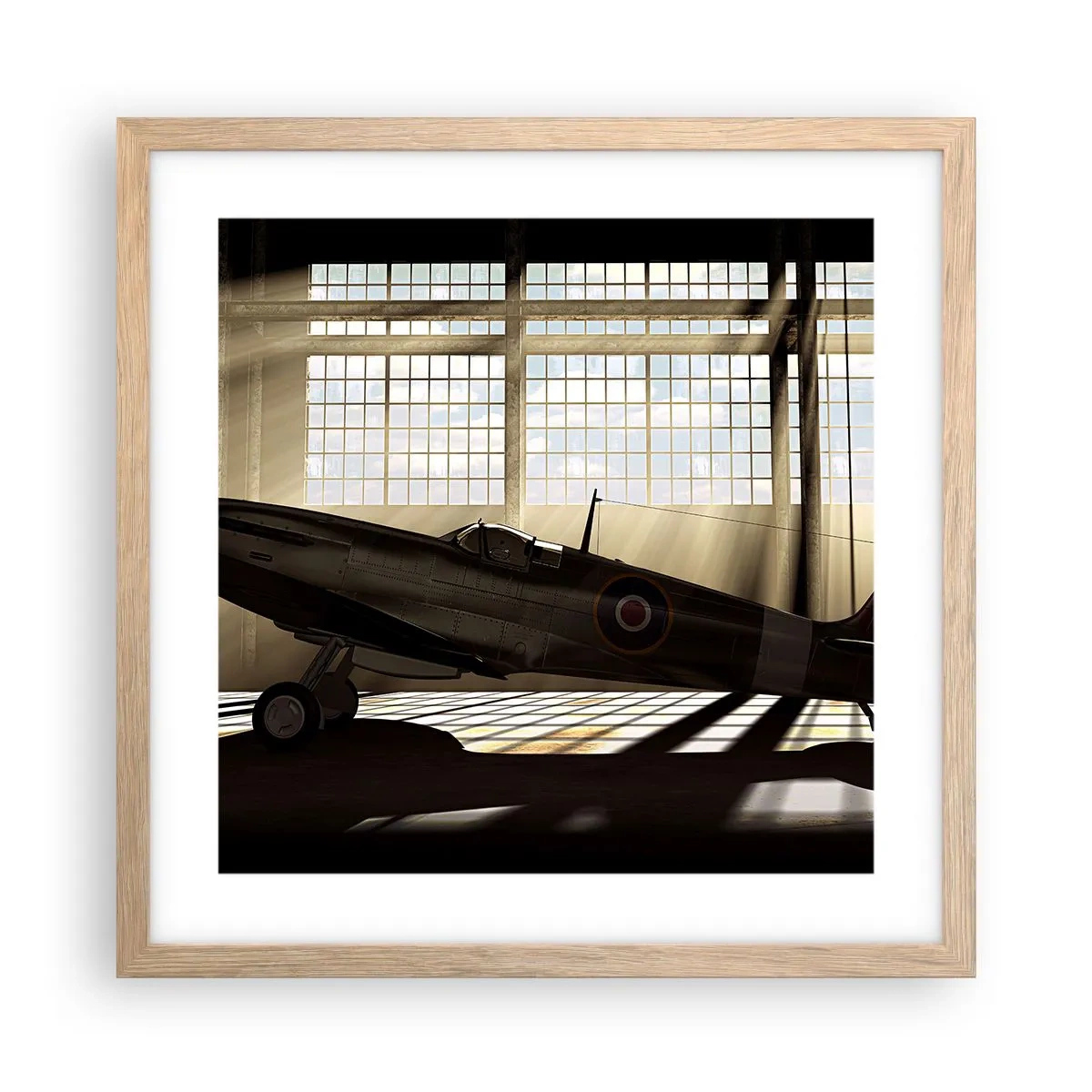 Poster în ramă de stejar deschis - Odihna războinicului - 40x40 cm