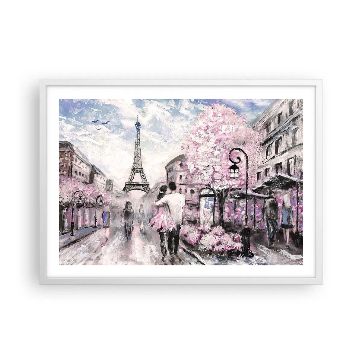 Poster în ramă albă - Dacă ar fi să te îndrăgostești, atunci doar de... - 70x50 cm