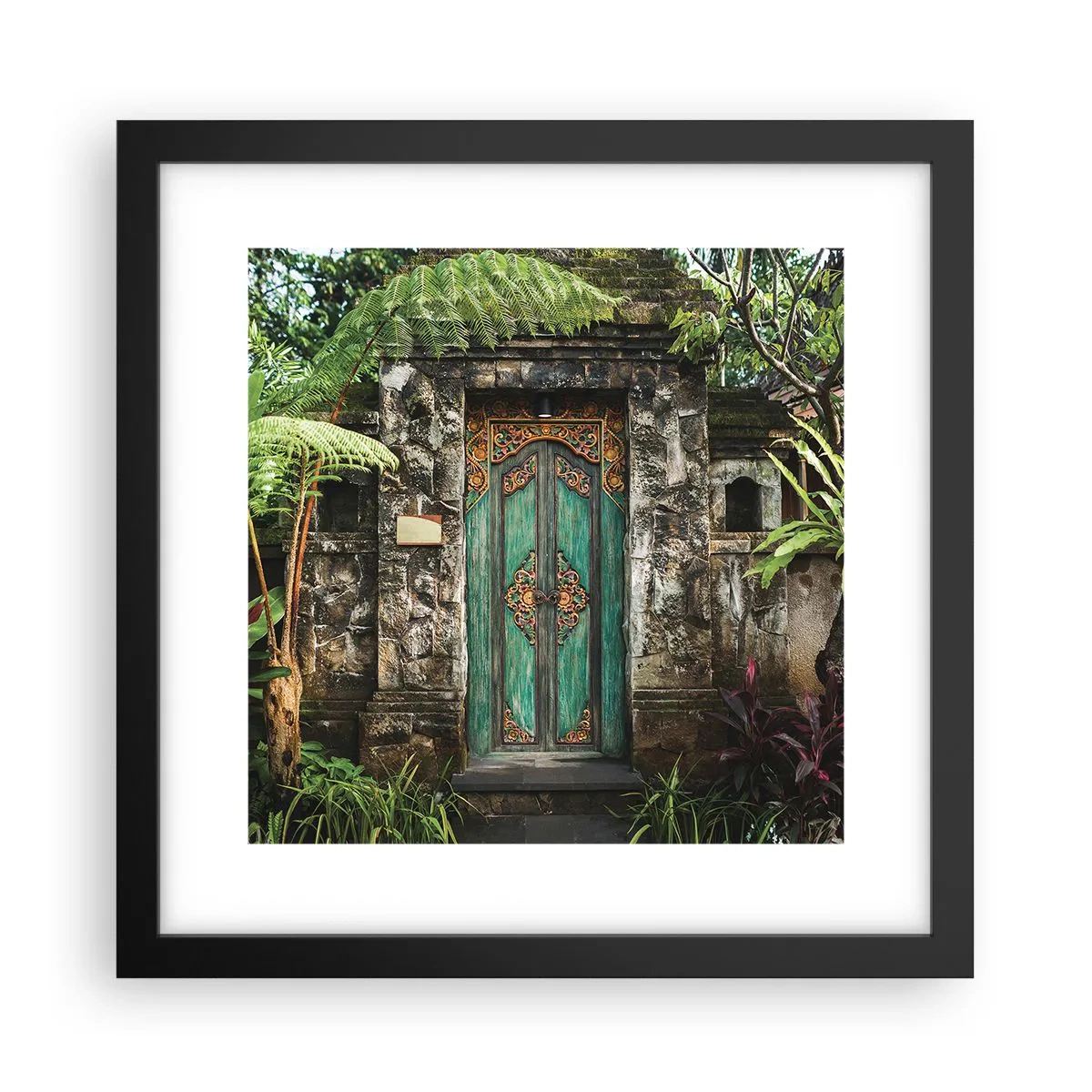Poster în ramă neagră - O ușă către o lume exotică - 30x30 cm