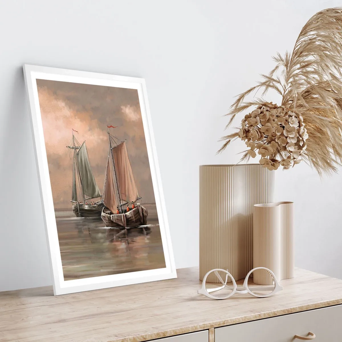 Poster în ramă albă - Întoarcerea marinarilor - 50x70 cm