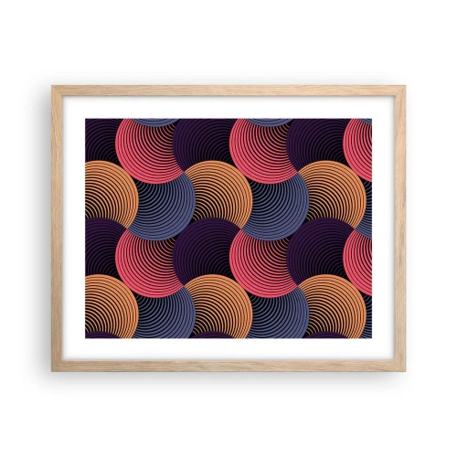 Poster în ramă de stejar deschis - Într-un ritm de cerc - 50x40 cm