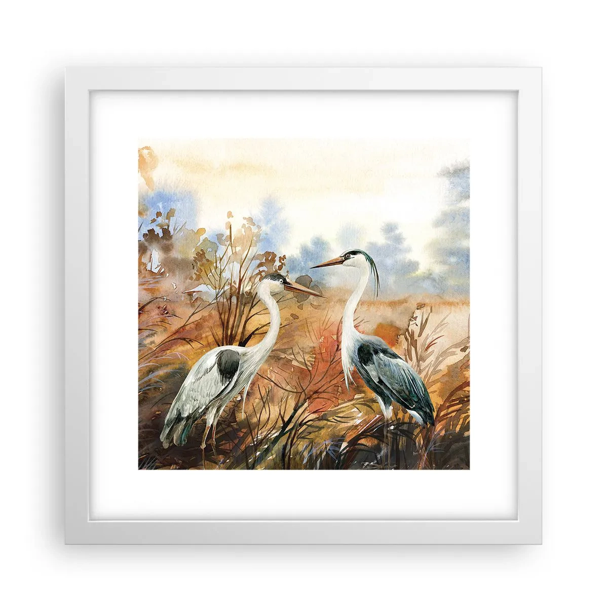 Poster în ramă albă - Încotro în toamnă? - 30x30 cm