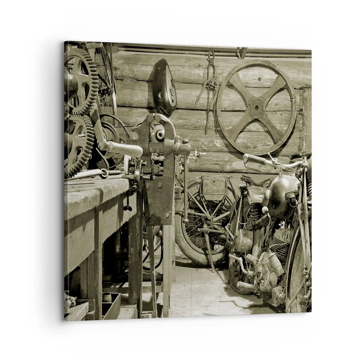 Tablou pe pânză - În șopronul unchiului Vlad - 60x60 cm