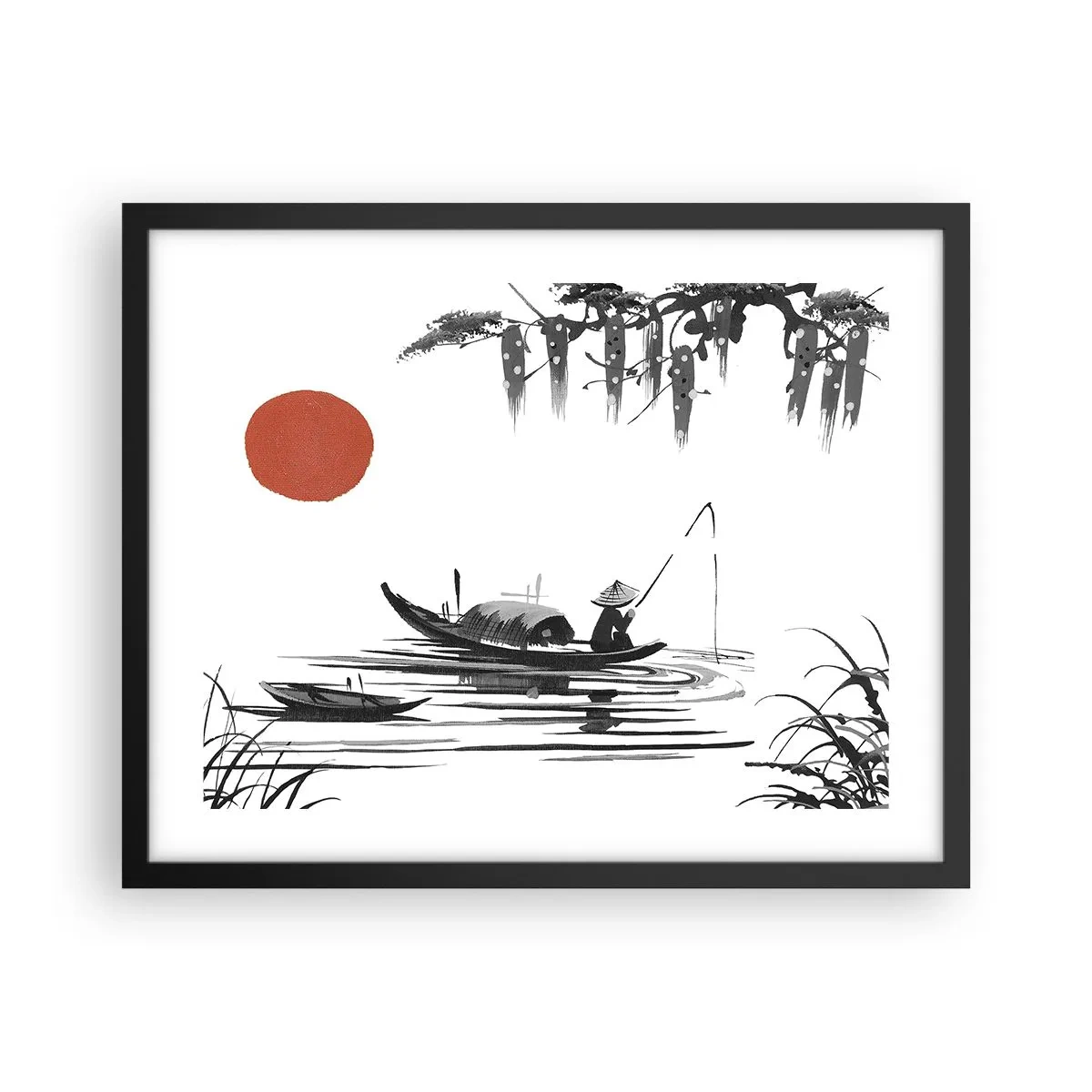 Poster în ramă neagră - O după-amiază asiatică - 50x40 cm