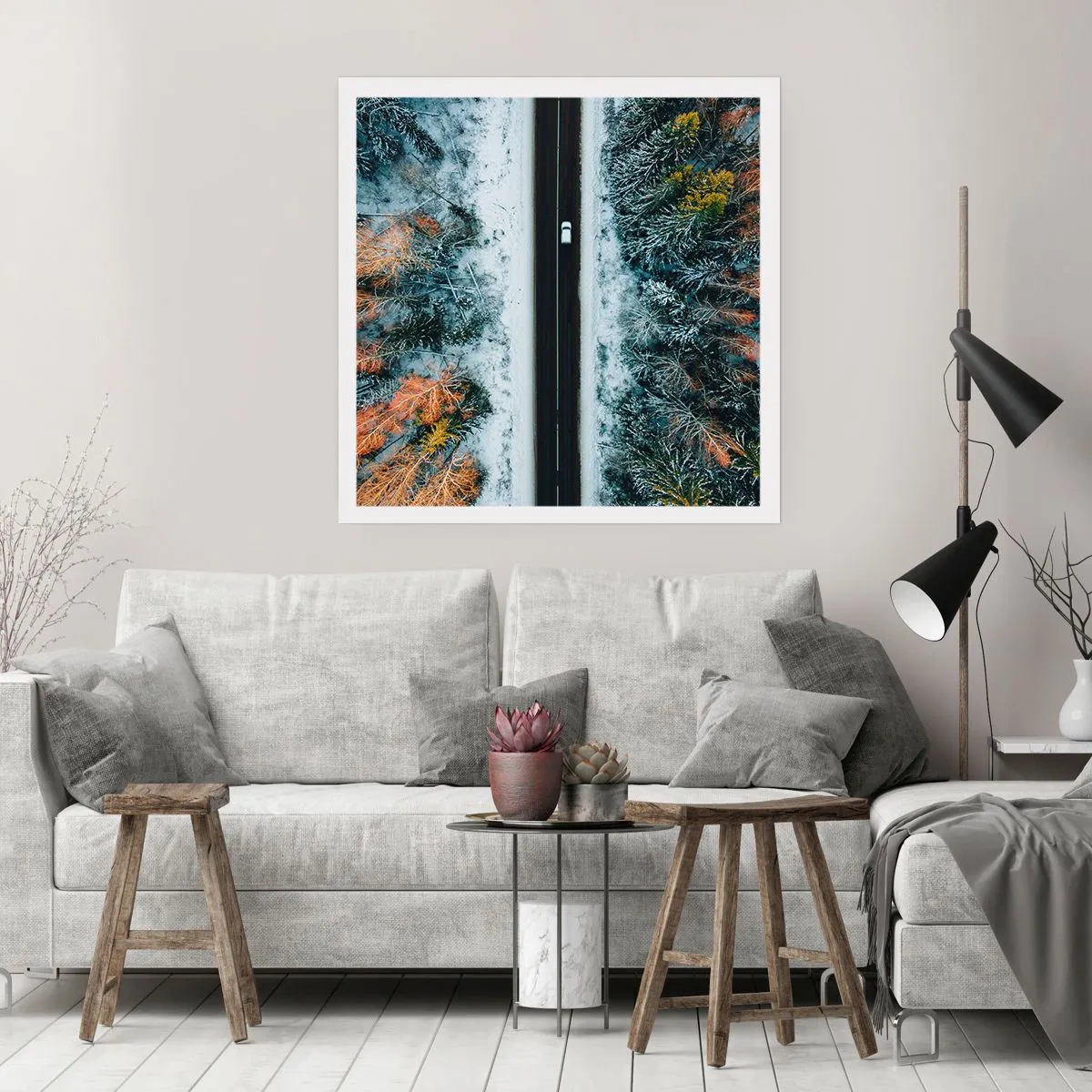 Poster - Prin pădurea de iarnă - 40x40 cm